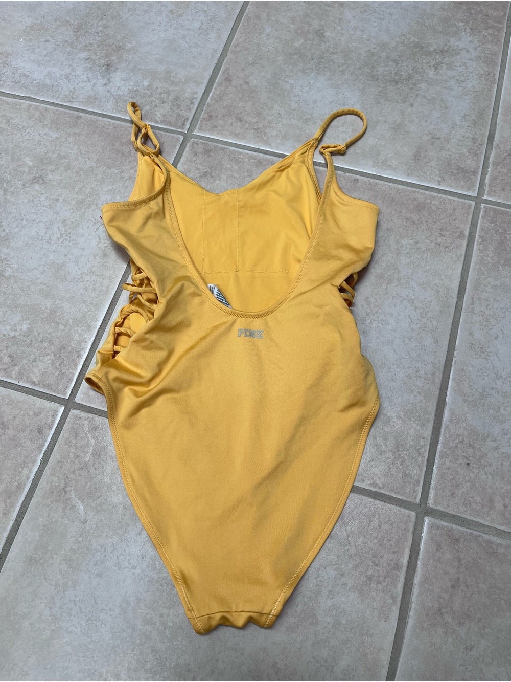 PINK Victoria's Secret Yellow One-Piece Swimsuit